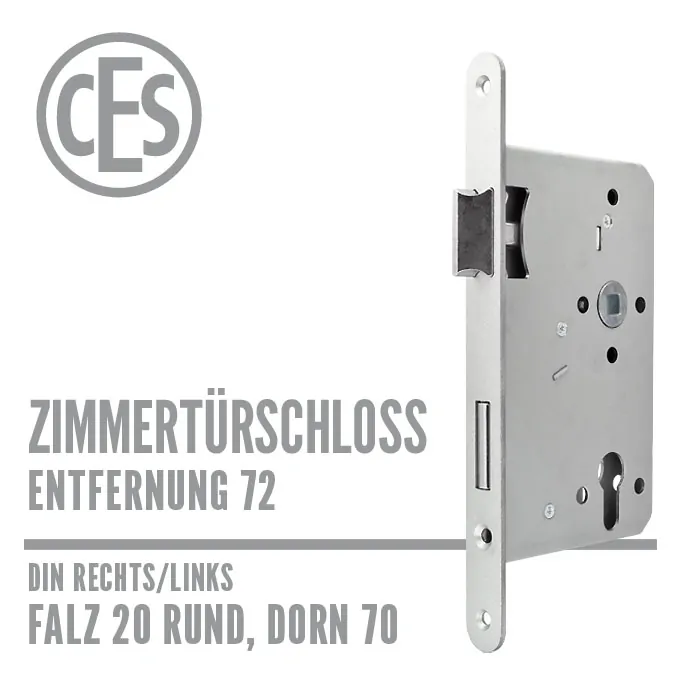 Zimmertürschloss 20-70/72 falz