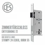 Zimmertürschloss 24-55/72 stumpf