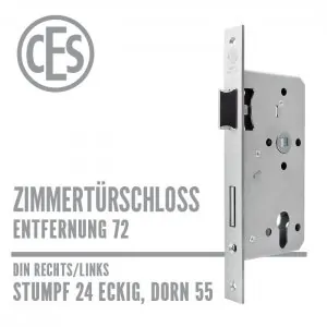Zimmertürschloss 24-55/72 stumpf