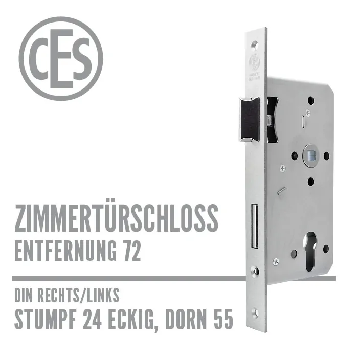 CES-24-55-72 Zimmertürschloss 24-55/72 stumpf
