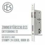 CES Zimmertürschloss 24-65/72 stumpf