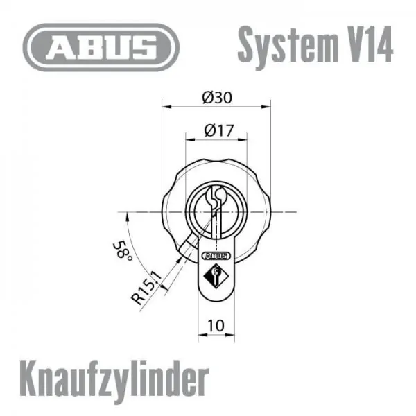 ABUS V14 Knaufzylinder – Bild 3