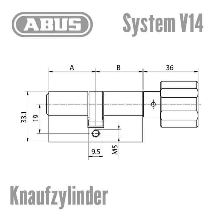 ABUS V14 Knaufzylinder – Bild 2