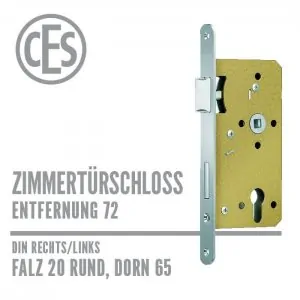 Zimmertürschloss 20-65/72 falz