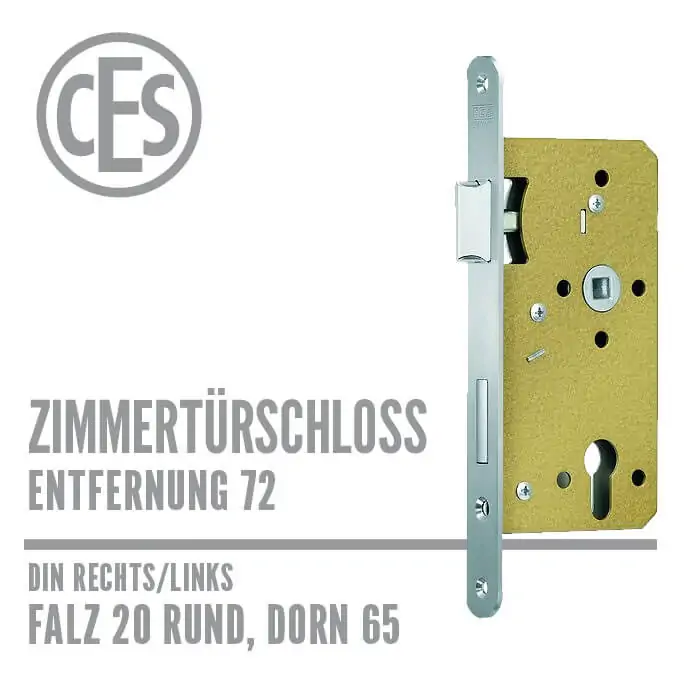 Zimmertürschloss 20-65/72 falz