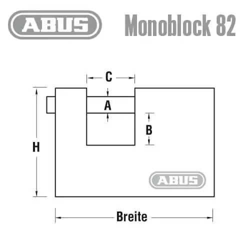 Monoblock-Vorhangschloss 82 – Bild 2
