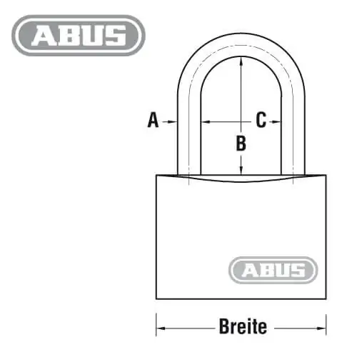 ABUS Vorhängeschloss 86TI Maß
