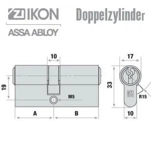 IKON N6 Schließzylinder Maß