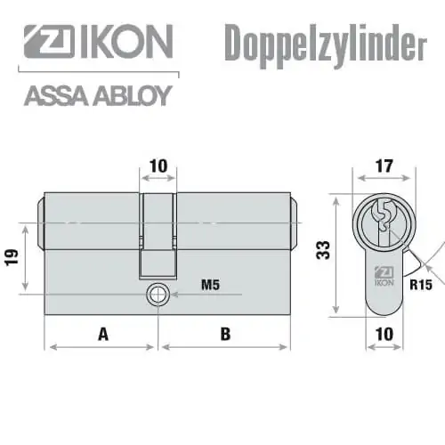 IKON N6 Schließzylinder Maß