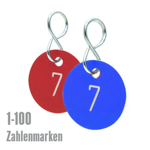Zahlenmarken / Schlüsselanhänger nummeriert