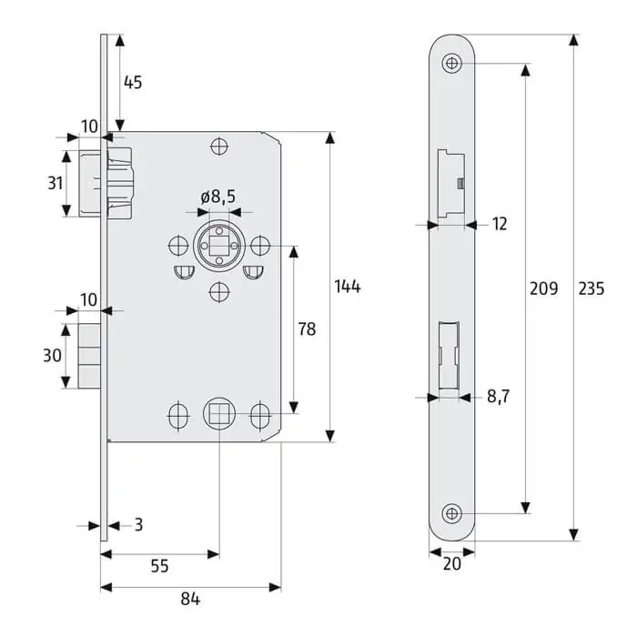 Einsteckschloss TKB10 HG – Bild 3