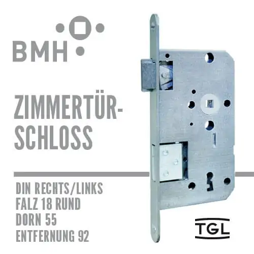 BMH Zimmertürschloss falz 18-55/72