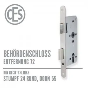 CES Objekt-Einsteckschloss 24-55/72 stumpf rund