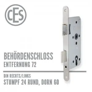 CES Objekt-Einsteckschloss 24-60/72 stumpf rund