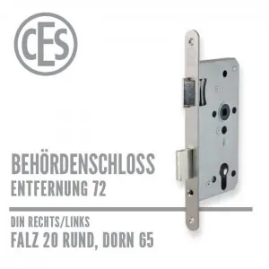 CES Objekt-Einsteckschloss 20-65/72 falz rund