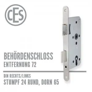 CES Objekt-Einsteckschloss 24-65/72 stumpf rund