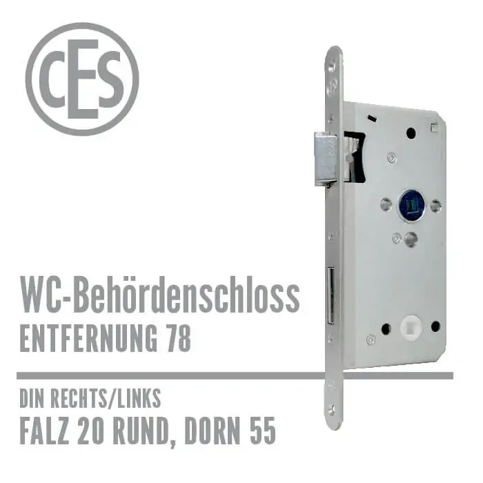 WC Objekt-Einsteckschloss 20-55/72
