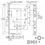 Einsteck-Pendeltürschloss BMH 311 PZ Maß