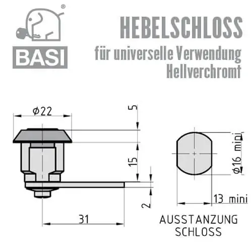 BASI HS 310-311 Hebelschloss – Bild 2