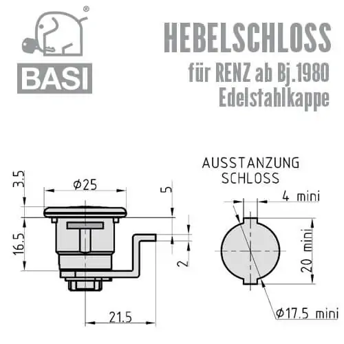 BASI HS 329 Hebelschloss für RENZ – Bild 2