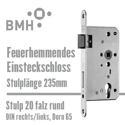 BMH Feuerhemmendes Einsteckschloss für Feuerschutztüren