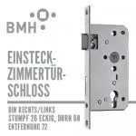BMH Einsteck-Schloss, Zimmertürschloss BMH stumpf eckig 26, Dorn 60/72