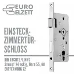 Zimmertürschloss stumpf eckig 24, Dorn 55-60 /72