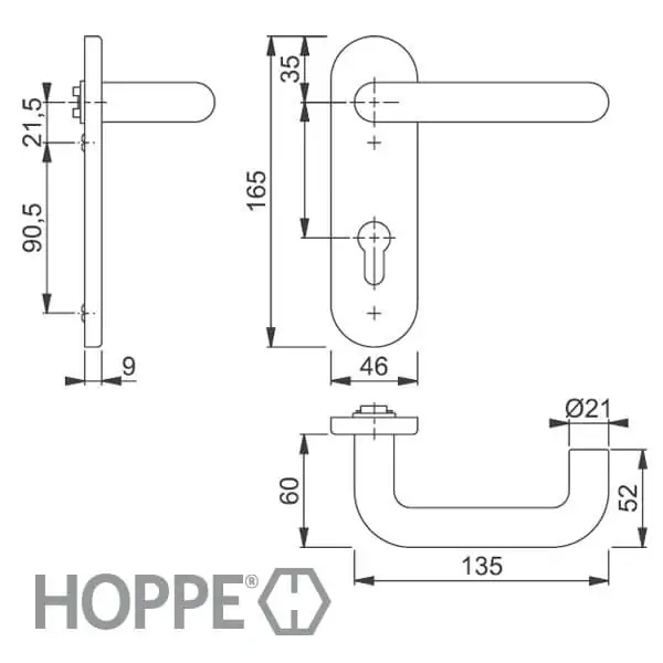 Hoppe Paris FS-Kurzschild-Wechsel-Garnitur – Bild 3