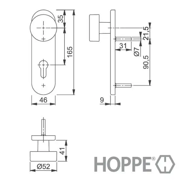 Hoppe Paris FS-Kurzschild-Wechsel-Garnitur – Bild 2