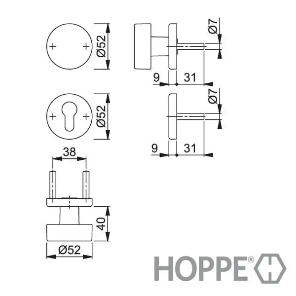 Hoppe Wechsel-Rosetten-Garnitur – Bild 3