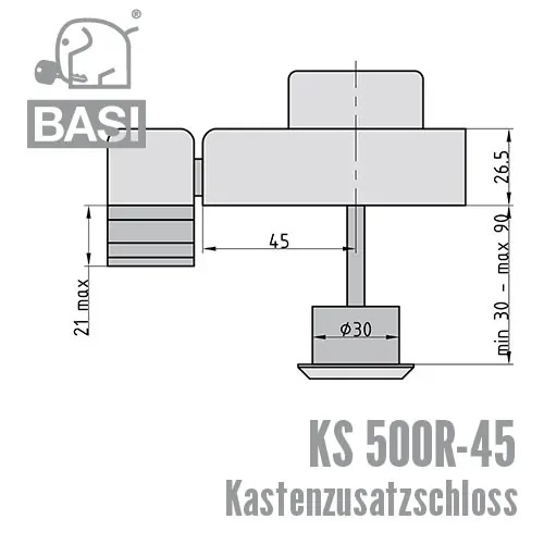 Kastenzusatzschloss KS 500 R – Bild 3