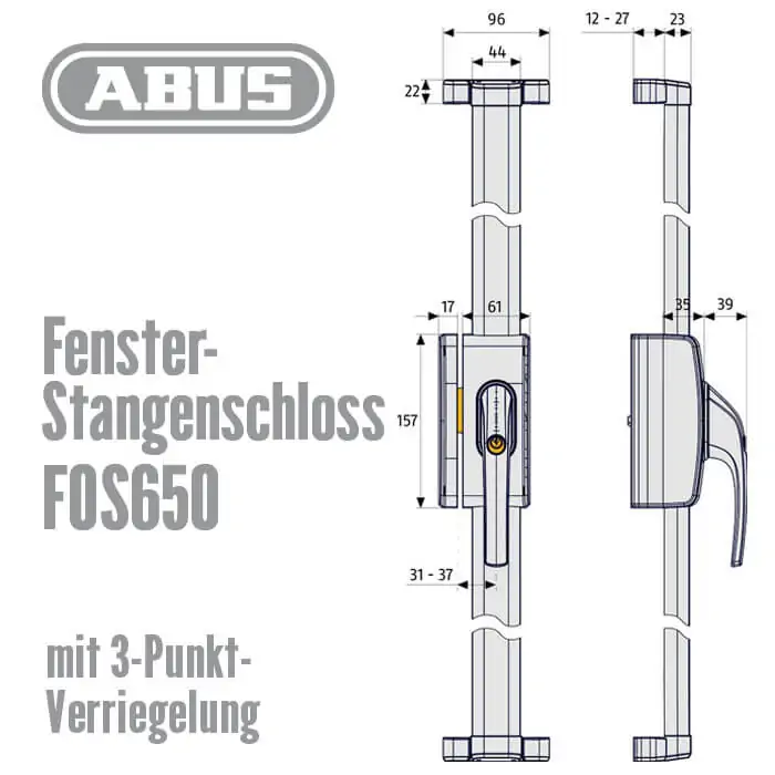 ABUS FOS650 Fenster-Stangenschloss – Bild 2