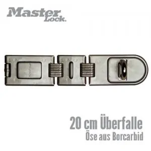 20cm Überfalle mit doppeltem Scharnier Der Schließbügel Master Lock Nr. 722EURD verfügt über ein 200 mm langes Stahlgehäuse
