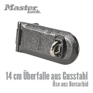 Hochsicherheitsüberfalle aus Gusstahl 14cm Master Lock