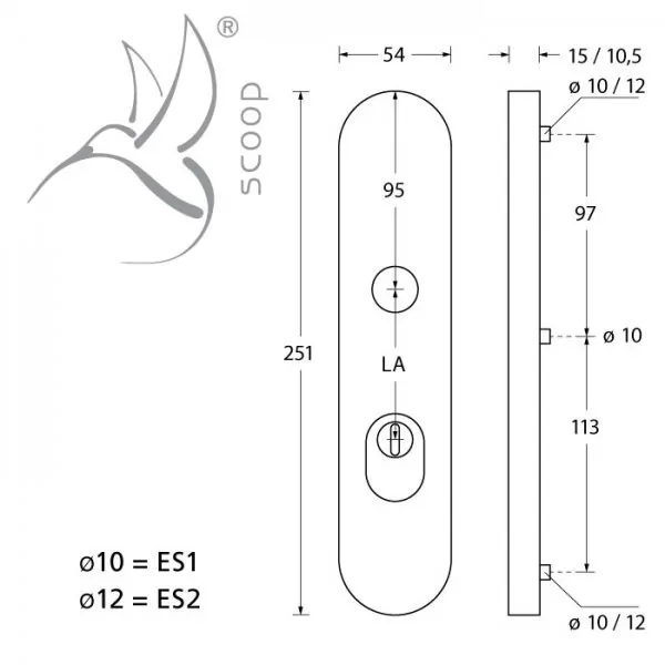 Scoop Türbeschlag GK 72 mm – Bild 3