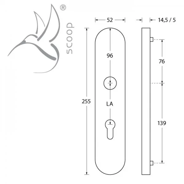 Scoop Türbeschlag GP 72 mm – Bild 2
