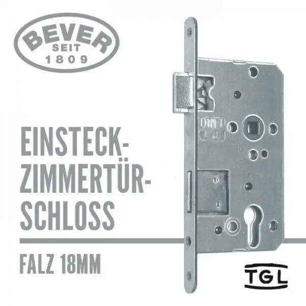 BEVER Einsteck-Zimmertürschloss falz 18mm
