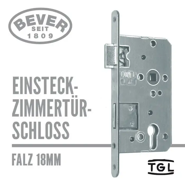 BEVER Einsteck-Zimmertürschloss falz 18mm