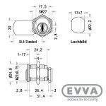 EVVA MB23G Hebelzylindermaß