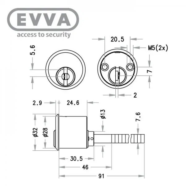 EVVA MCS Außenzylinder AZG – Bild 2