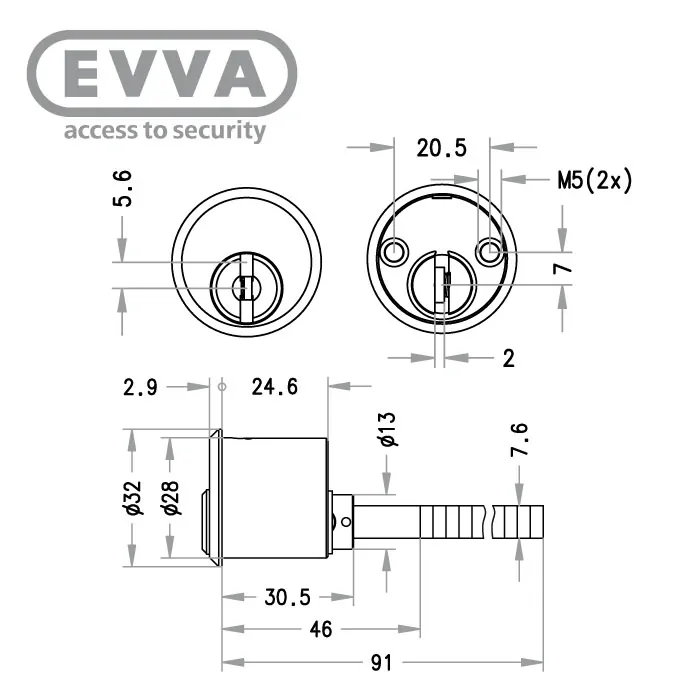 EVVA MCS Außenzylinder AZG – Bild 2