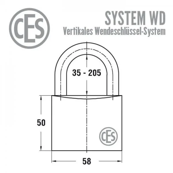 CES WD Vorhängeschloss 215N – Bild 3