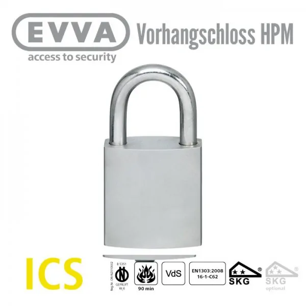 EVVA ICS Vorhängeschloss mit Sicherungskarte Das Wendeschlüsselsystem