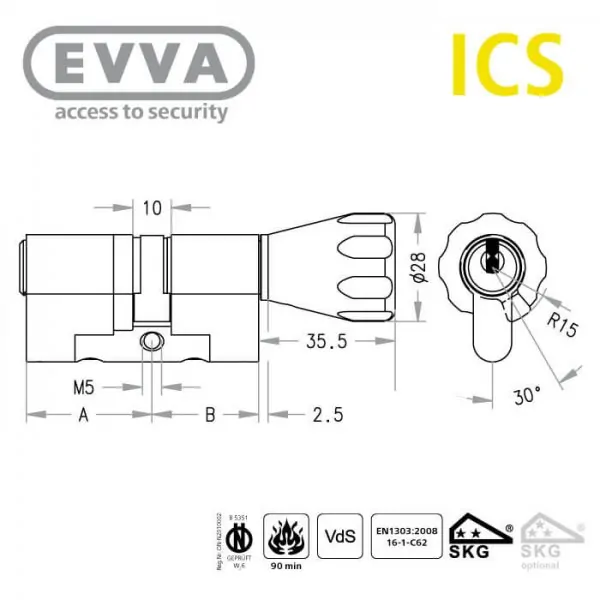EVVA ICS Knaufzylinder – Bild 3