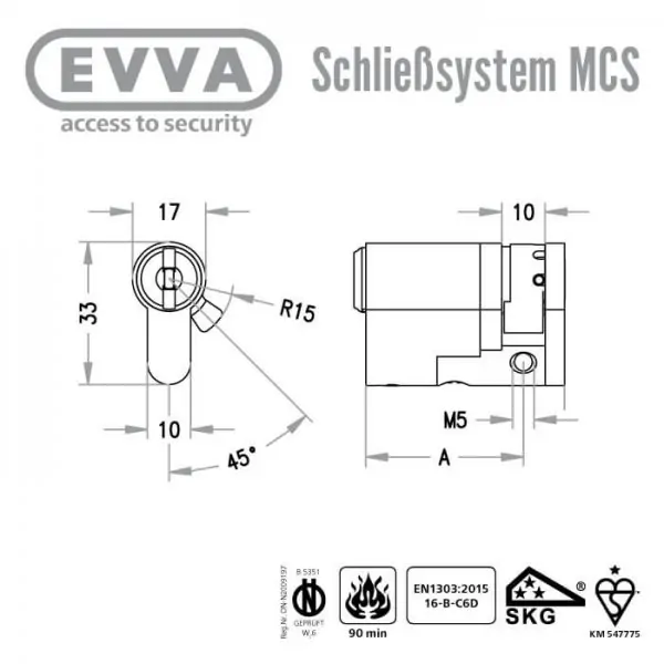 EVVA MCS Halbzylinder – Bild 2