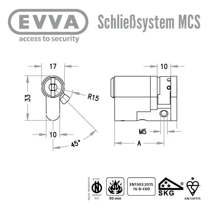 EVVA MCS Halbzylinder – Bild 2