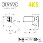 EVVA 4KS Halbzylinder-Maß