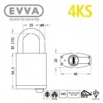 EVVA 4KS Vorhängeschloss HPM mit SSW
