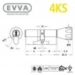 EVVA 4KS Knaufzylinder-Maß