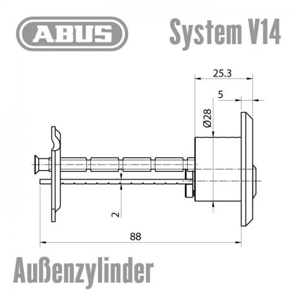 ABUS V14 Außenzylinder – Bild 3